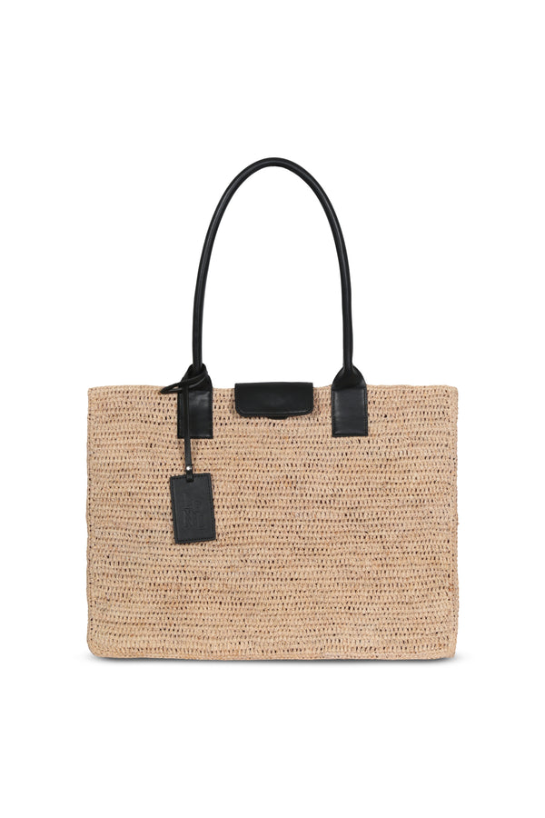 Raffia_Leather Tote Bag