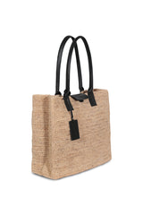 Raffia_Leather Tote Bag