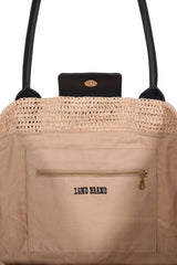 Raffia_Leather Tote Bag
