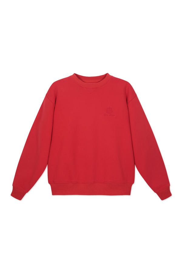 Sweatshirt_ Red Crewneck Minimal