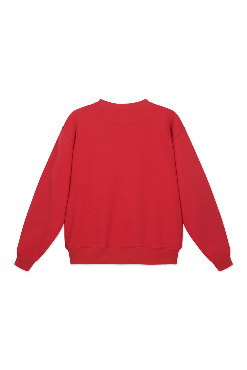 Sweatshirt_ Red Crewneck Minimal