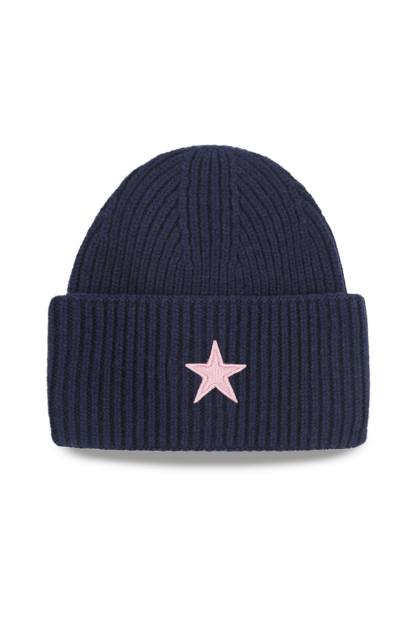 Beanie_Navy Pink Star