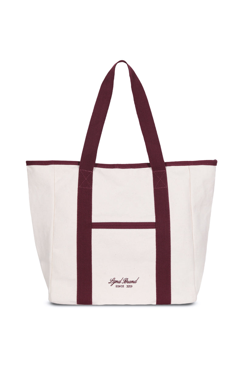 New Canvas Strap Tote Bag_Burgundy