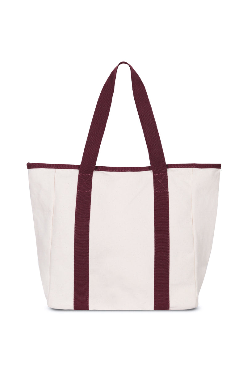 New Canvas Strap Tote Bag_Burgundy
