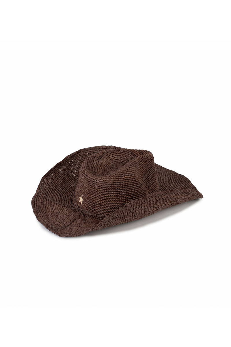 Brown_Raffia Square Cowboy Hat
