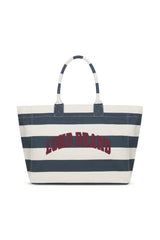 New Canvas Strip Tote Bag_Navy