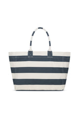 New Canvas Strip Tote Bag_Navy