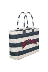 New Canvas Strip Tote Bag_Navy