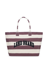 New Canvas Stripe Tote Bag_Burgundy
