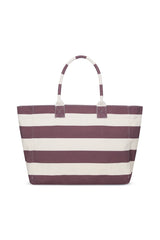 New Canvas Stripe Tote Bag_Burgundy