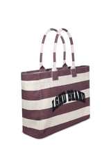 New Canvas Stripe Tote Bag_Burgundy
