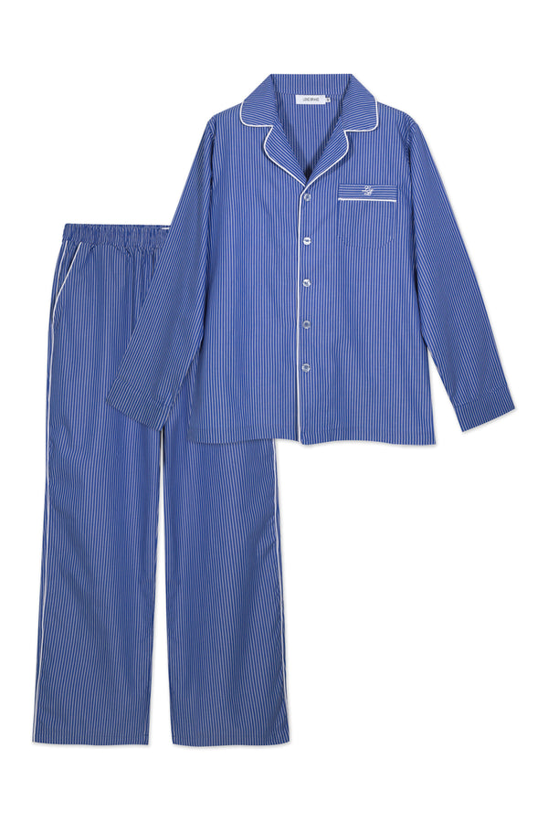 Pijama_Striped Navy Sweatpant Set
