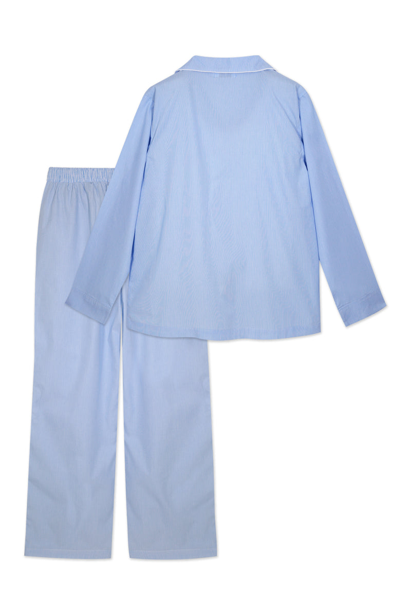 Pijama_Striped Light Blue Sweatpant Set