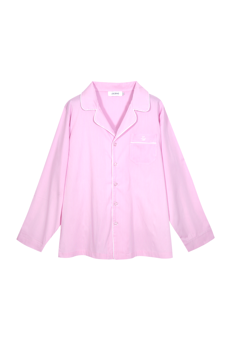 Pijama_Striped Pink Pants Set