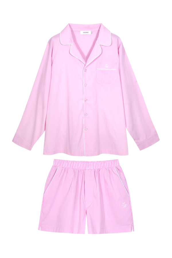 Pijama_Striped Pink Short Set