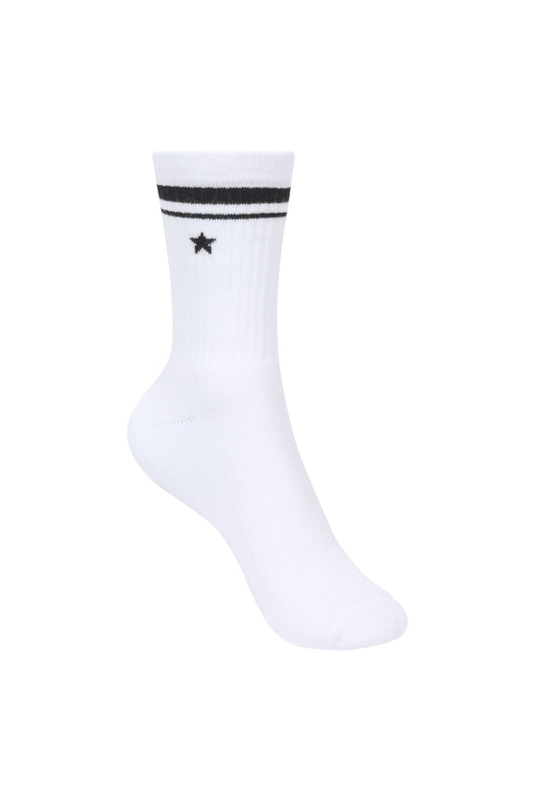 Star Socks_Crew Short White