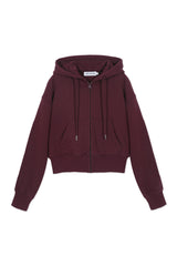 Sweatshirt_Cropped Hoodie_Burgundy