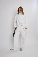 Sweatshirt Off White_Midi Mock Neck LB