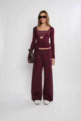 Straight Leg Relaxed_Burgundy Sweatpant