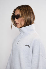 Sweatshirt_Light Gray Half Zipper Mock Neck LGND BRAND