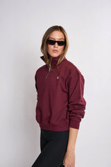 Sweatshirt Burgundy_Midi Mock Neck LB
