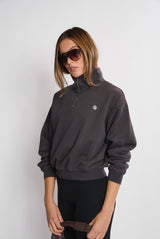 Sweatshirt Charcoal_Midi Mock Neck LB