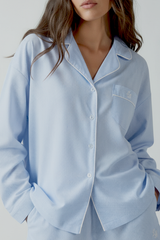 Pijama_Striped Light Blue Short Set