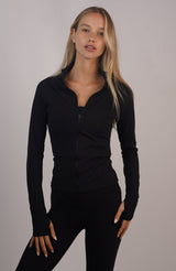 Long Sleeve_Zip Up Black