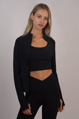 Long Sleeve_Zip Up Black