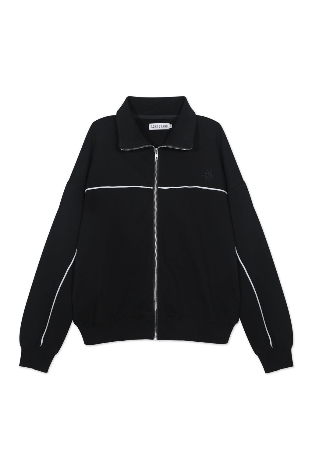 Sweat Jacket_Ribbon Mockneck Black