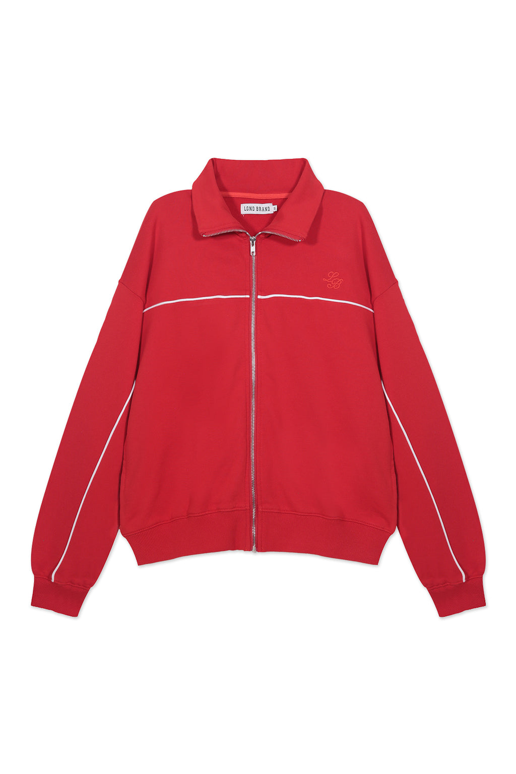 Sweat Jacket_Ribbon Mockneck Red