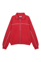 Sweat Jacket_Ribbon Mockneck Red