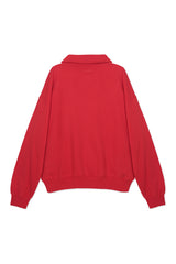 Sweat Jacket_Ribbon Mockneck Red