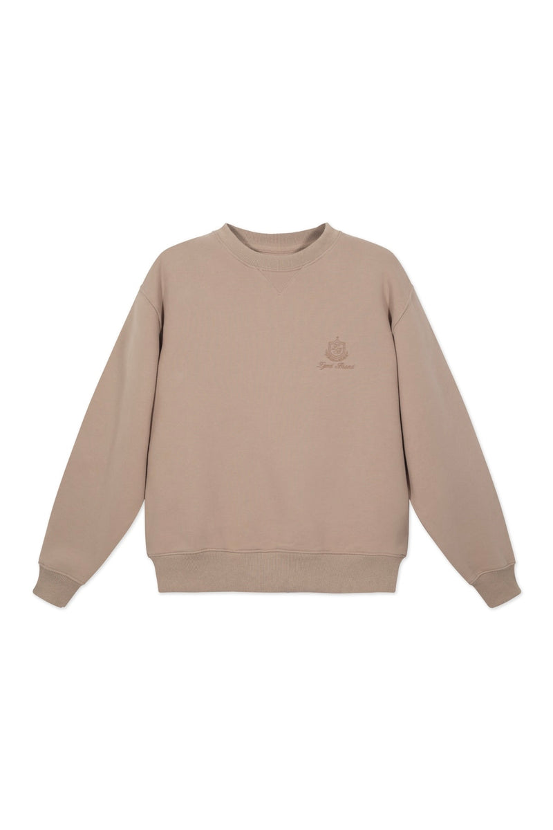 Sweatshirt_ Beige Crewneck Minimal