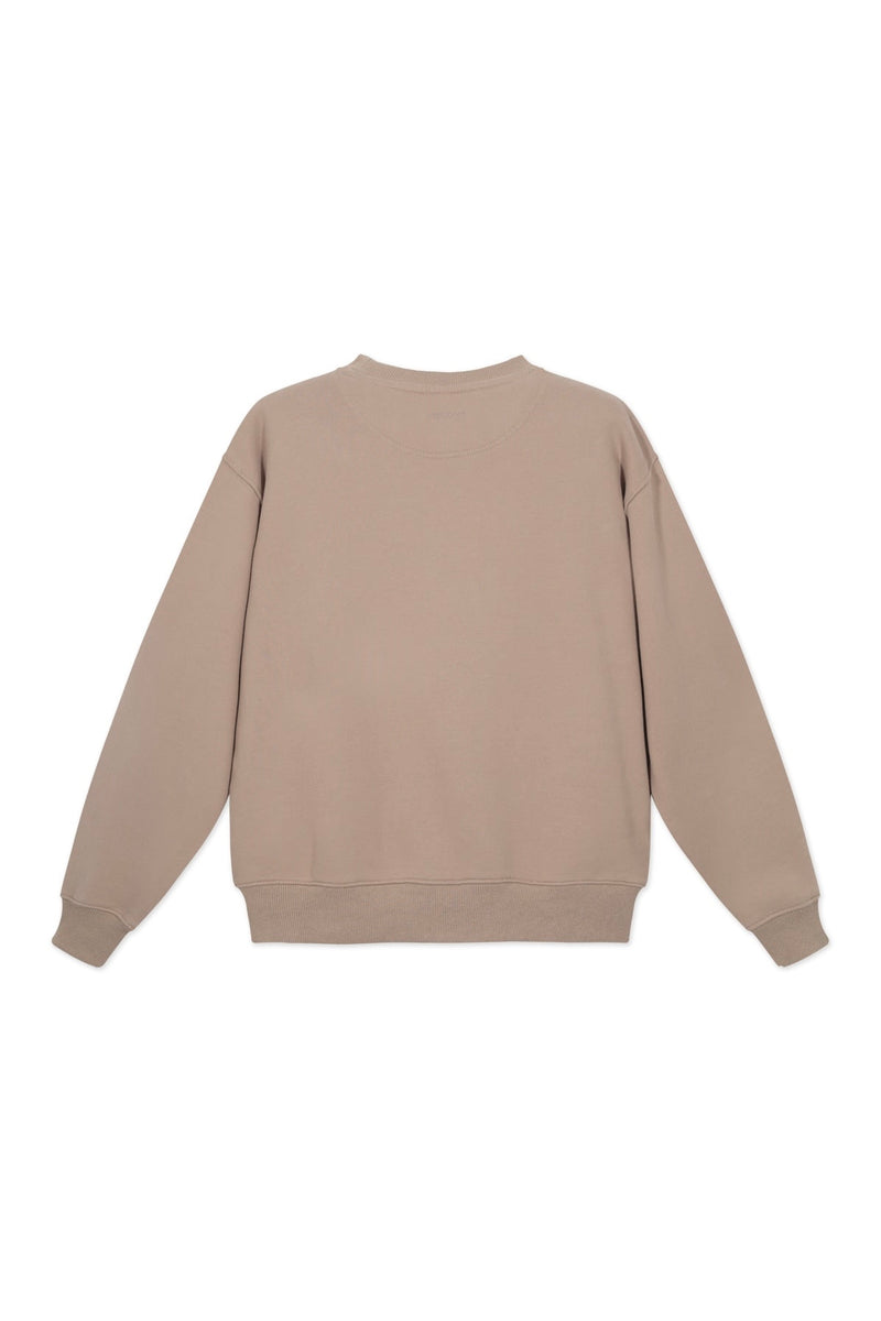 Sweatshirt_ Beige Crewneck Minimal