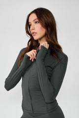 Long Sleeve_Zip Up New Green