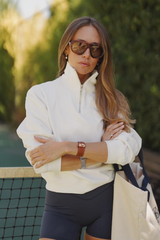 Sweatshirt Off White_Cropped Mock Neck