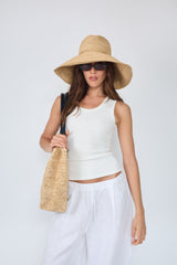 Raffia_Leather Tote Bag