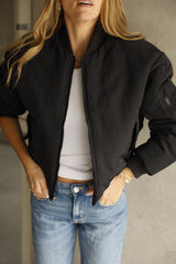 Bomber_Jacket Black/Burgundy