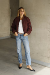 Bomber_Jacket Black/Burgundy