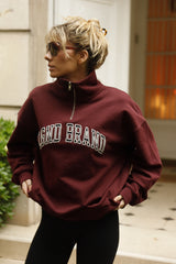 Sweatshirt_Burgundy Mock Neck Black LGND BRAND