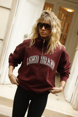 Sweatshirt_Burgundy Mock Neck Black LGND BRAND