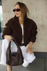 Round Hobo_Coffee Leather Bag