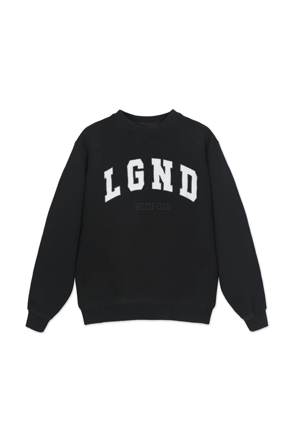Sweatshirt_ Black Crewneck White LGND Sport Club