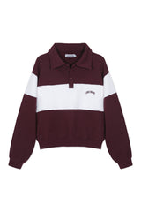Polo Sweatshirt_Burgundy Striped
