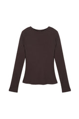 Rib Long T-Shirt_Coffee