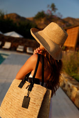 Raffia_Leather Tote Bag