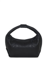 Round Hobo_Black Leather Bag