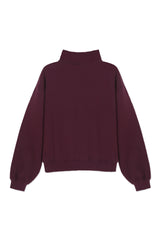Sweatshirt Burgundy_Cropped Mock Neck