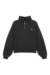 Sweatshirt Charcoal_Cropped Mock Neck